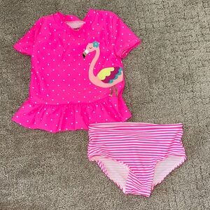 Carter's Pink Flamingo Rashguard Set